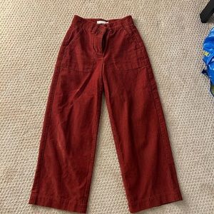 Oak and fort corduroy wide leg pant